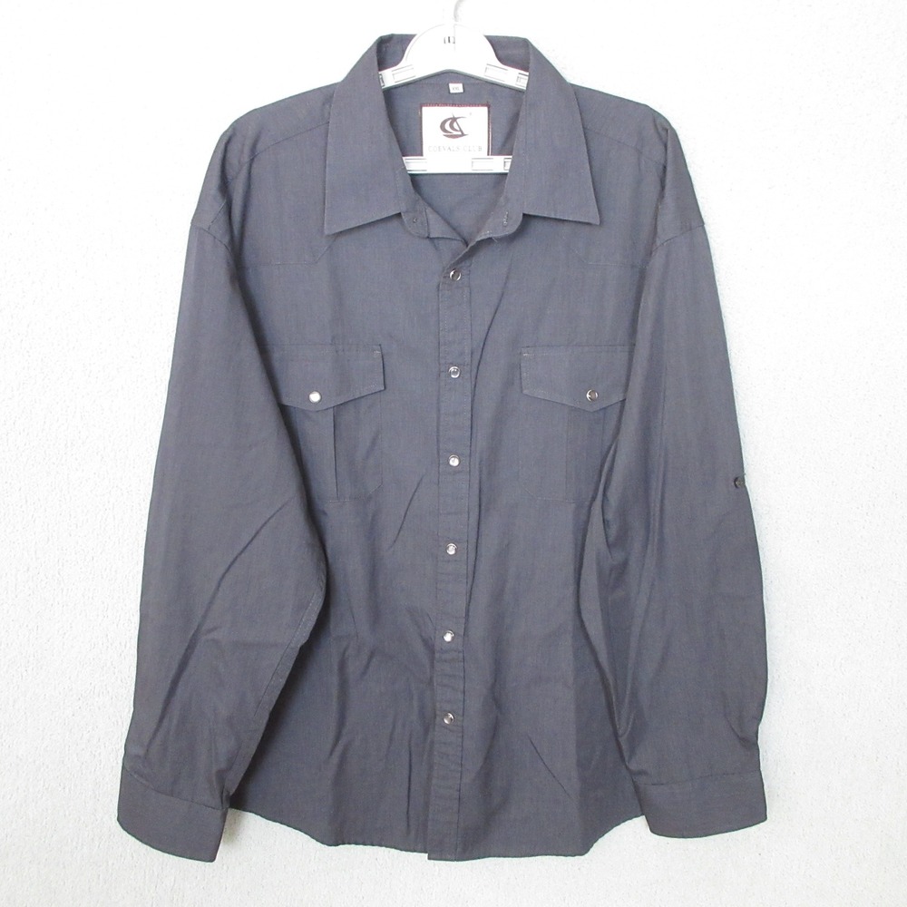 Coevals Club Pearl Snap Western Shirt Long Sleeve Button Cowboy Western Mens XXL
